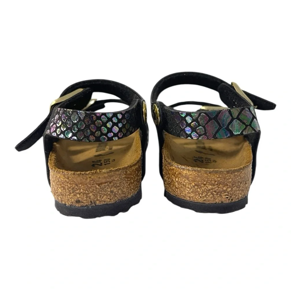 Birkenstock Rio Kids Sandals EU 24 US 6 Shiny Snake Black Multicolor Toddler